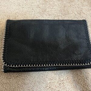 PHASE 3 Clutch NWOT Black w Silver Shoulder Chain